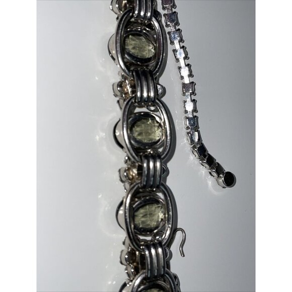 Juliana D&E CLEAR & SMOKY RHINESTONE 5 LINK NECKLACE Chunky Collar Vintage AL4.2 - Picture 13 of 16